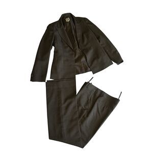 Anne Klein Brown 2-Piece Suit Women’s Size 6 Blazer Jacket Pants Classic Set